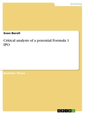 cover image of Critical analysis of a potential Formula 1 IPO